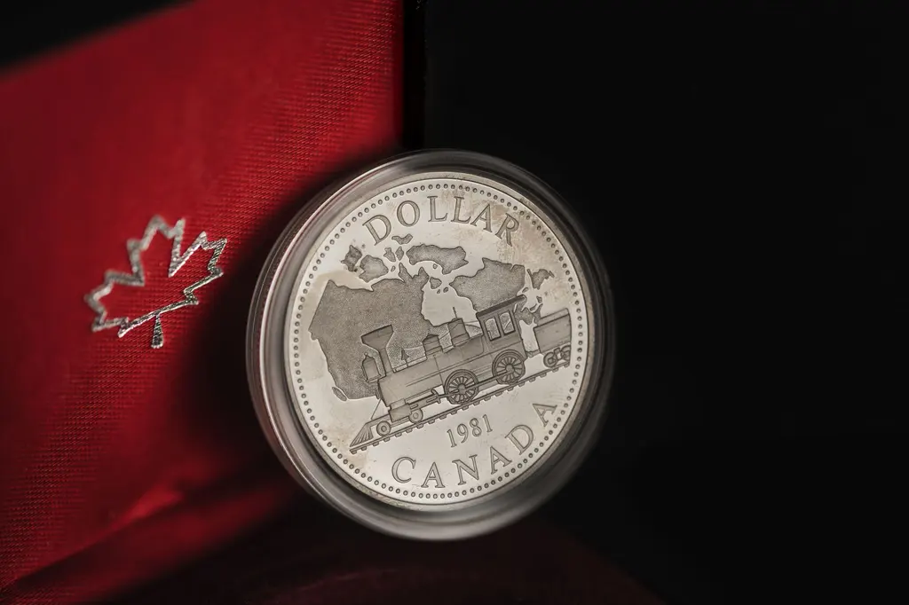 Canadian silver dollar from 1981 in its case
